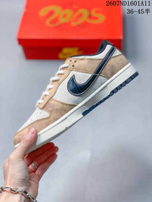 Nike SB Dunk Low Off-White Tan White Navy Sneakers