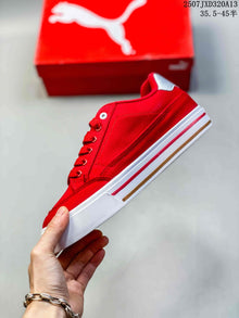 PUMA Palermo Leather Red Low-Top Sneakers