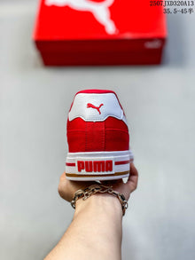PUMA Palermo Leather Red Low-Top Sneakers