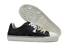 Black Low-Top Sneakers with Contrast Laces and White Sole
