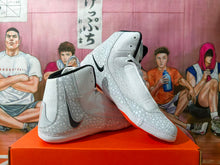 Nike Wrestling Shoes, White and Gray with Orange Accents