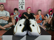 Nike White Black Gold Basketball Sneakers
