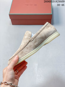 Loro Piana Suede-Style Loafers in Beige