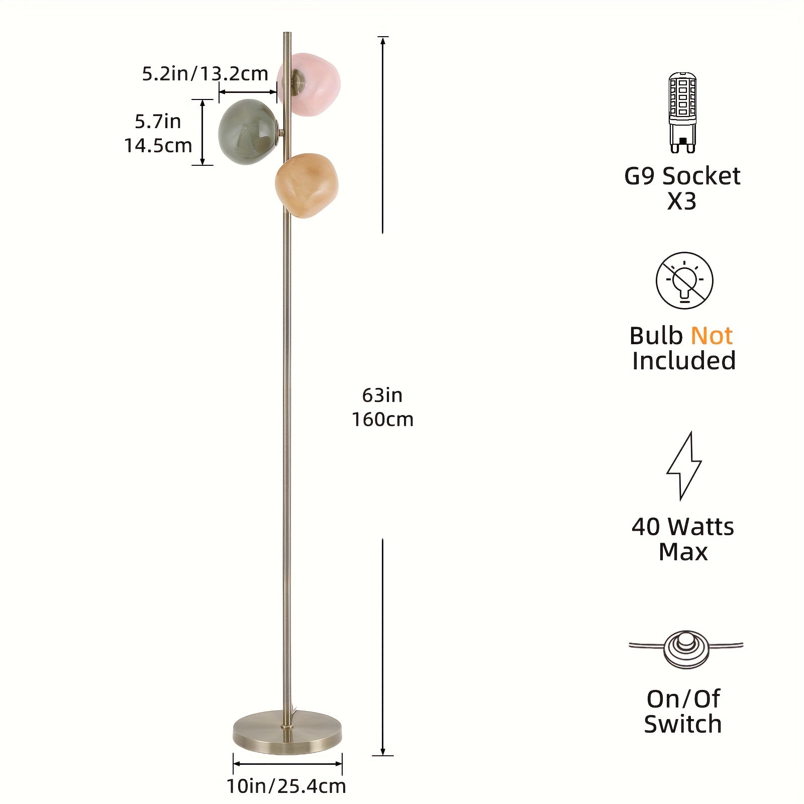 Hand-Blown Globe Glass Lamp Collection, 18\