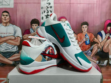 Nike Basketball Sneakers White Teal Red Horse-Year Design