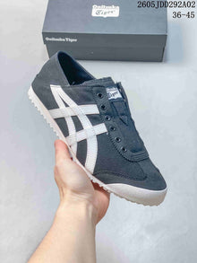 Onitsuka Tiger Mexico 66 Slip-On Sneakers in Charcoal and White