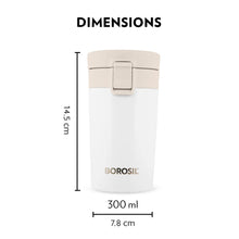 Borosil Coffeemate 300 ML Vacuum Insulated Stainless Steel Travel Mug | 8 Hours Hot and 14 Hours Cold | 1 Pc
