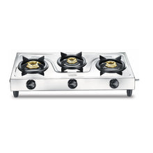 Prestige Prime Jumbo Stainless Steel 3 burner Gas Stove | Silver