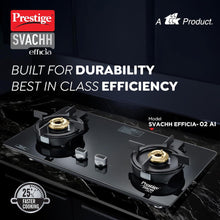 Prestige Svachh Efficia 02 AI Toughened Glass Top Hob | Multi Spark Ignition System | Black