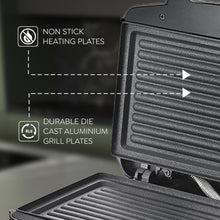 Prestige PGMFD 800 Watt Grill Sandwich Maker with Non-Stick Grill Plates | Black