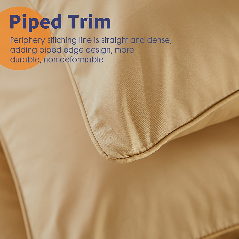 3pcs 100% Polyester Fitted Sheet Set, (1*Fitted Sheet + 2*Pillowcases, Without Core), Deep Pocket Up to 18\