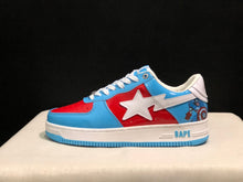 BAPE BAPE STA Low-Top Sneakers Blue Red White Marvel Style