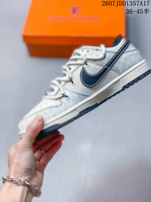 Nike SB Dunk Low White Black Double-Strap Sneakers