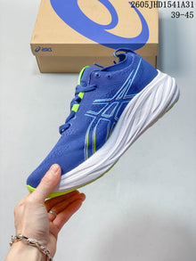 ASICS GEL-NIMBUS 26 Running Shoes, Blue and Lime