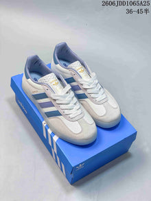 Adidas Gazelle Low-Top Sneakers in White and Blue