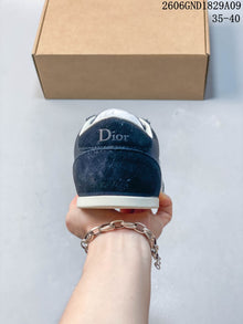 Dior Ribbon Low-Top Sneakers in Navy and White