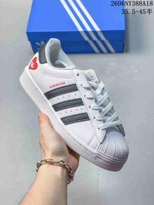 adidas Originals Superstar White and Charcoal Sneakers JI0079