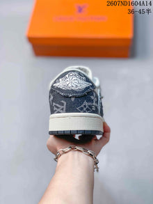 Nike SB Dunk Low LV-Inspired Low-Top Sneakers in White and Grey
