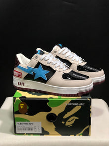 BAPE Bape Sta Low Sneakers Cream Black Blue
