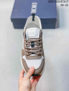 Dior B25 Runner Low-Top Sneakers in White and Taupe