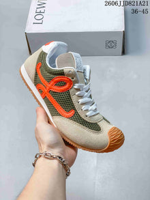 Loewe Flow Runner Sneakers in Beige, Olive and Orange