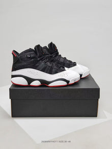 Jordan 6 Rings Black White Red Sneakers