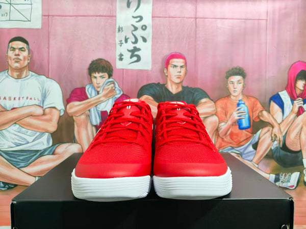 Red Basketball Sneakers with White and Black Details