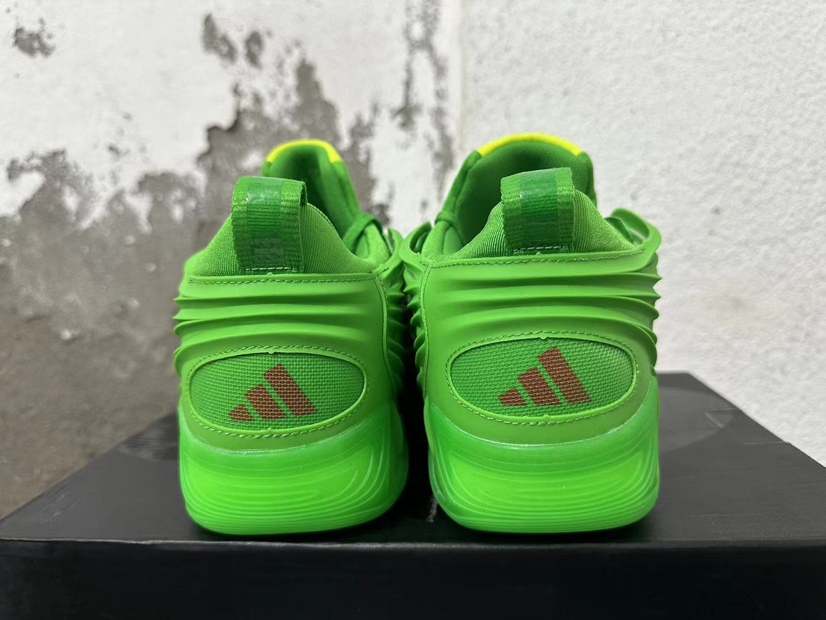 Adidas Green Basketball Sneakers with Yellow Accents