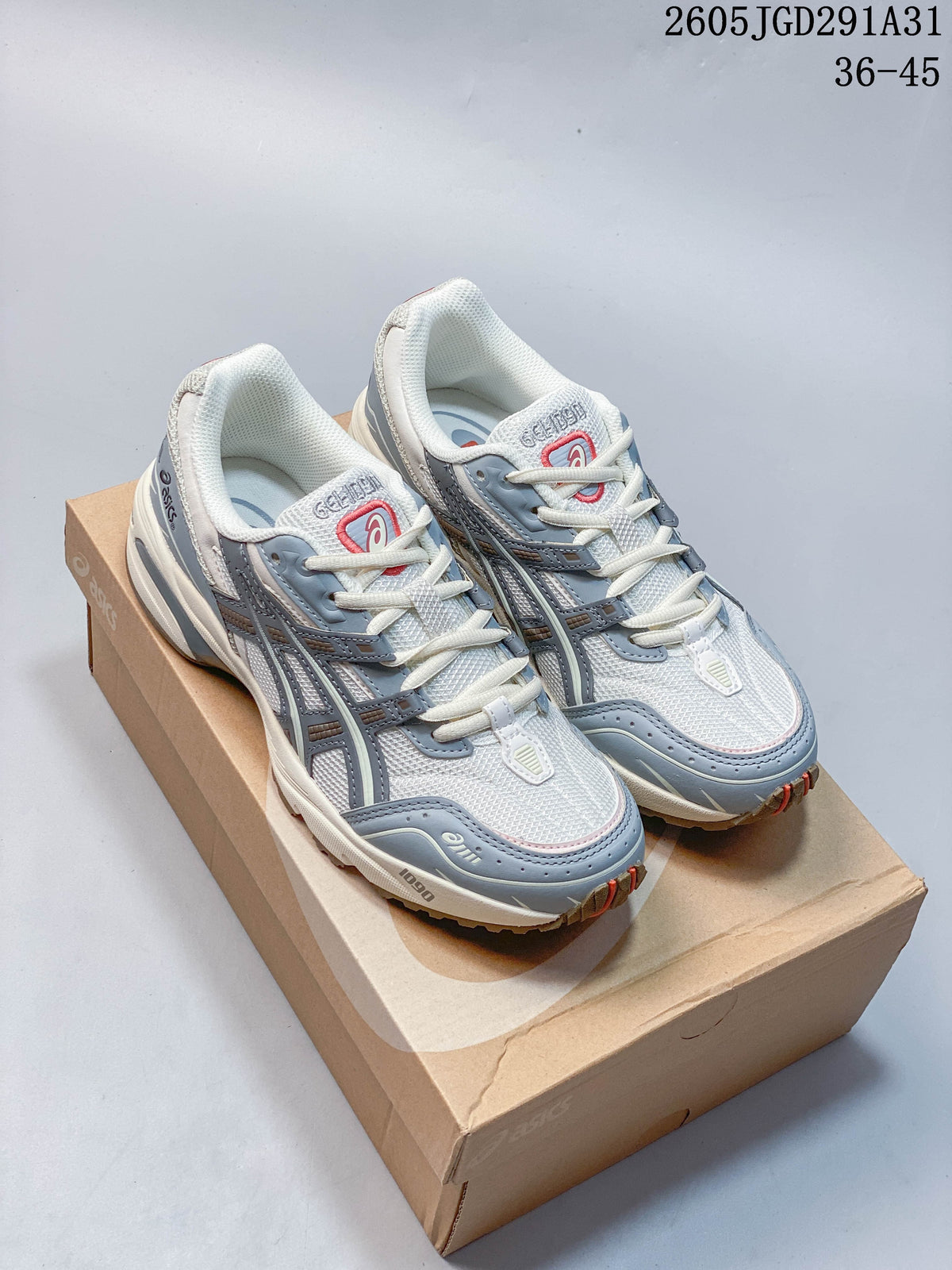 ASICS GEL-Style Mesh Sneakers in White and Blue Gray