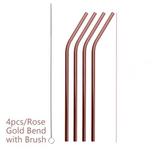 Colorful Reusable Stainless Steel Straws (4 pcs)