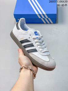 Adidas Samba OG Low-Top Sneakers in White and Grey