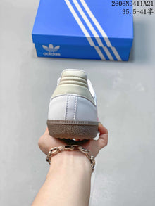 Adidas Samba Low-Top Sneakers in White and Pink