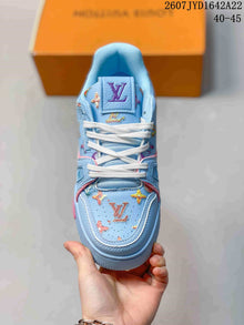 Louis Vuitton Trainer Low-Top Sneakers Light Blue