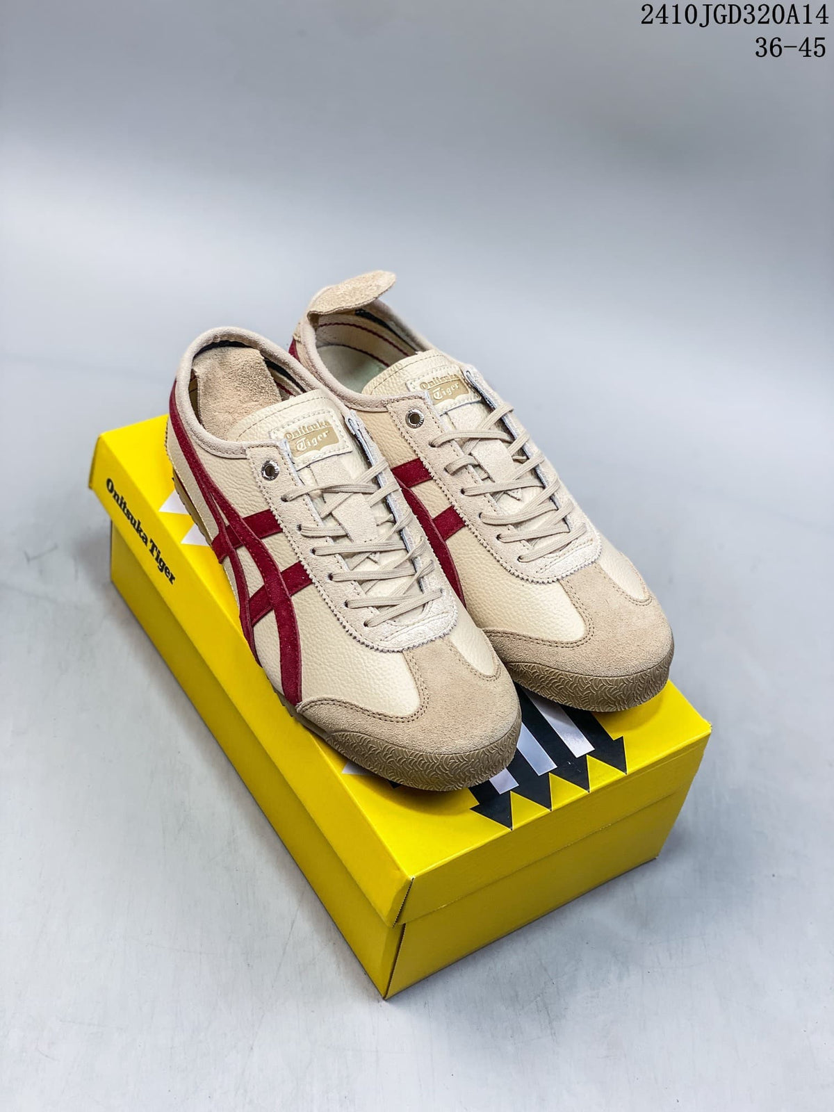 Onitsuka Tiger Mexico 66 Cream Red Low-Top Sneakers