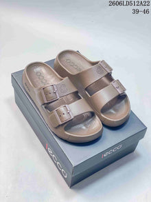 ECCO Double-Buckle Slide Sandals in Taupe 2606LD512A22