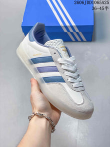 Adidas Gazelle Low-Top Sneakers in White and Blue