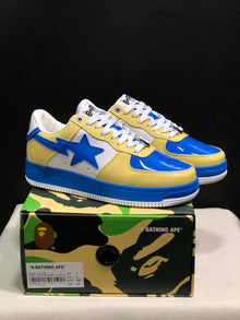 BAPE STA Low-Top Sneakers Blue and Yellow