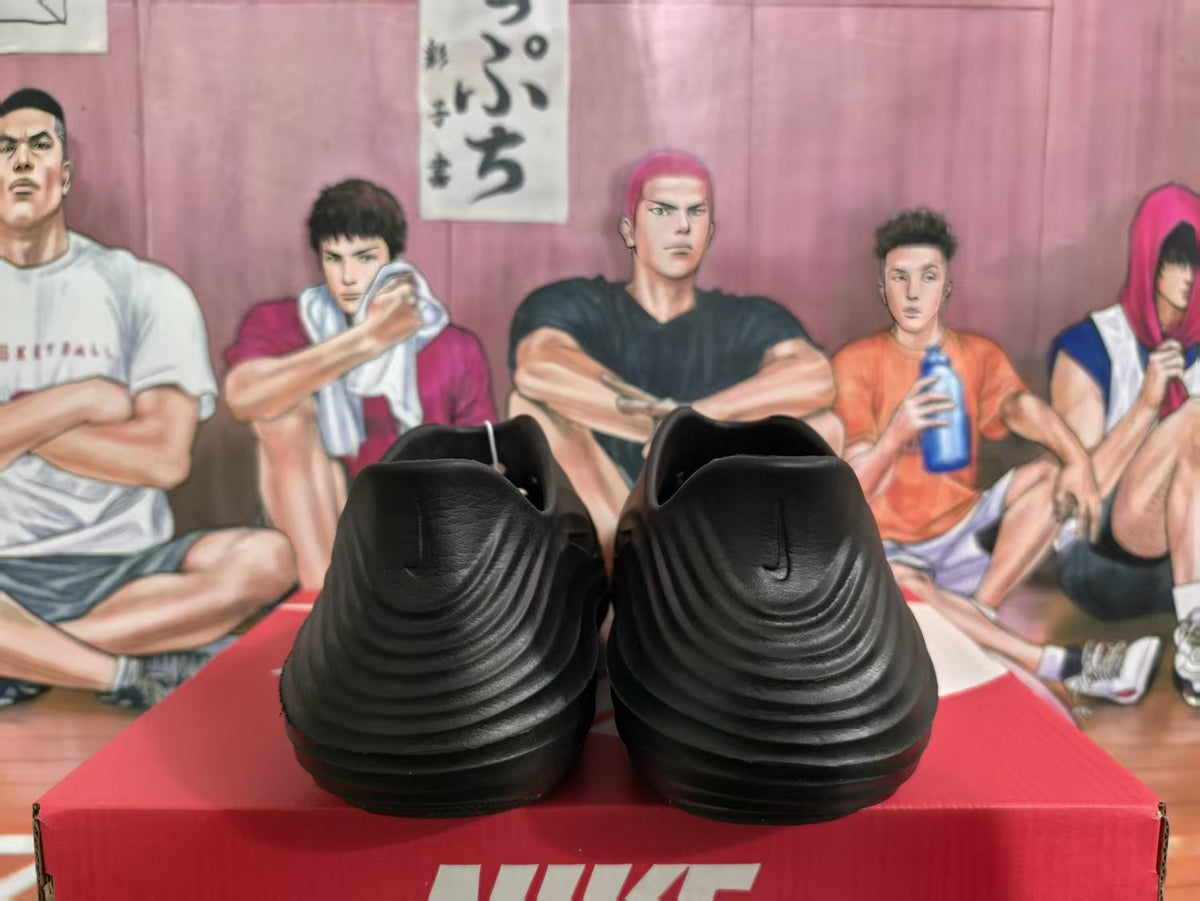 Nike Black Perforated Slip-On Clogs