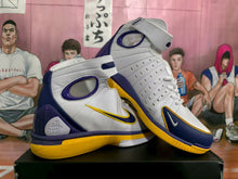 Nike White Purple Yellow High-Top Basketball Sneakers