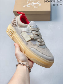 Christian Louboutin Astroloubi Studded Low-Top Sneakers, Beige