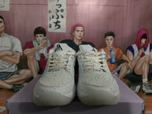 White Multicolor Speckled Basketball Sneakers