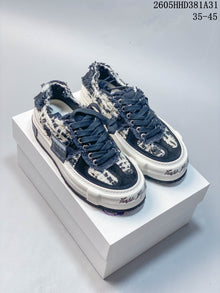 xVESSEL G.O.P. Low Platform Sneakers, White and Navy, 2605HHD381A31