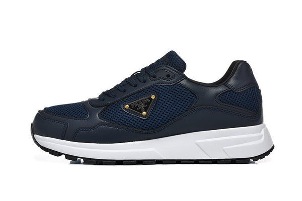 Prada Navy Mesh Panel Low-Top Sneakers