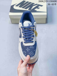 Nike Air Force 1 '07 Low Blue Pattern Sneakers