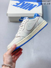 Jordan Air Jordan 1 Low OG Travis Scott Style Sneakers, Blue and White