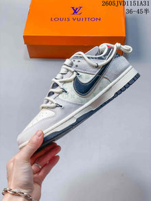Nike SB Dunk Low White and Navy Custom Sneakers