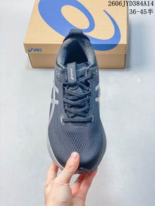 ASICS GEL-KAYANO 33 Road Running Shoes, Navy and Silver