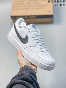 Nike Court Vision Low White Sneakers with Dark Swoosh
