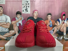 Red Basketball Sneakers with Translucent Accent Sole
