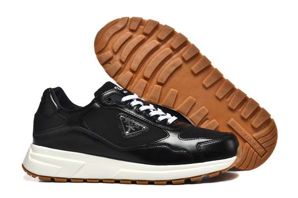 Prada Black Low-Top Sneakers with Gum-Tread Sole